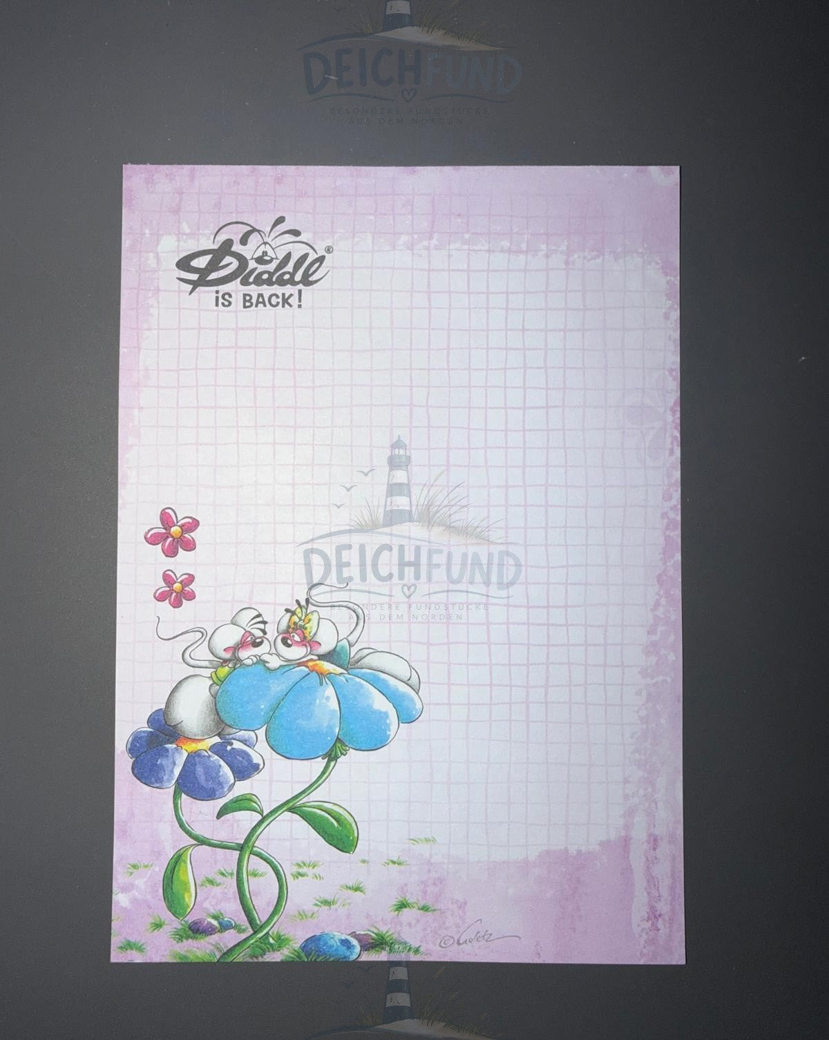 Diddl Limitiertes Blatt "Blaue Blume"