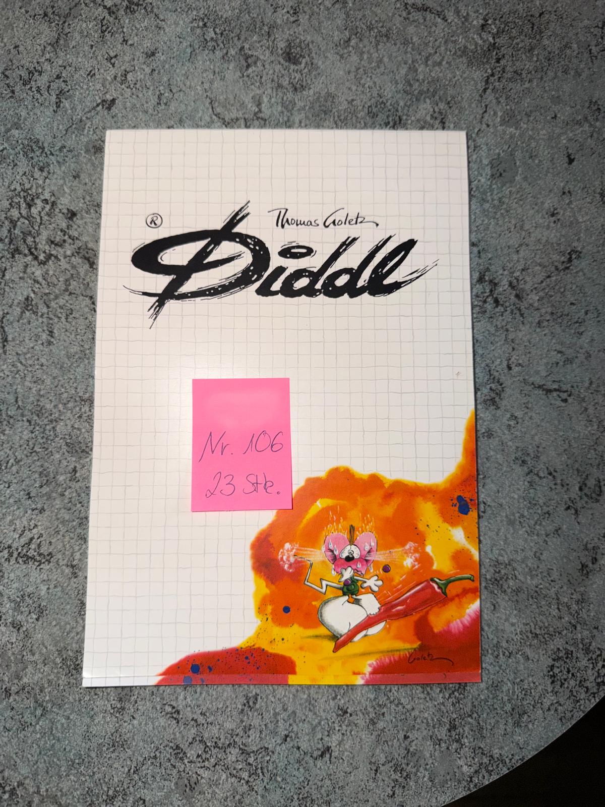 Diddl Block A5 Nr. 106 „Peperonifeuer“ – Vorderseite