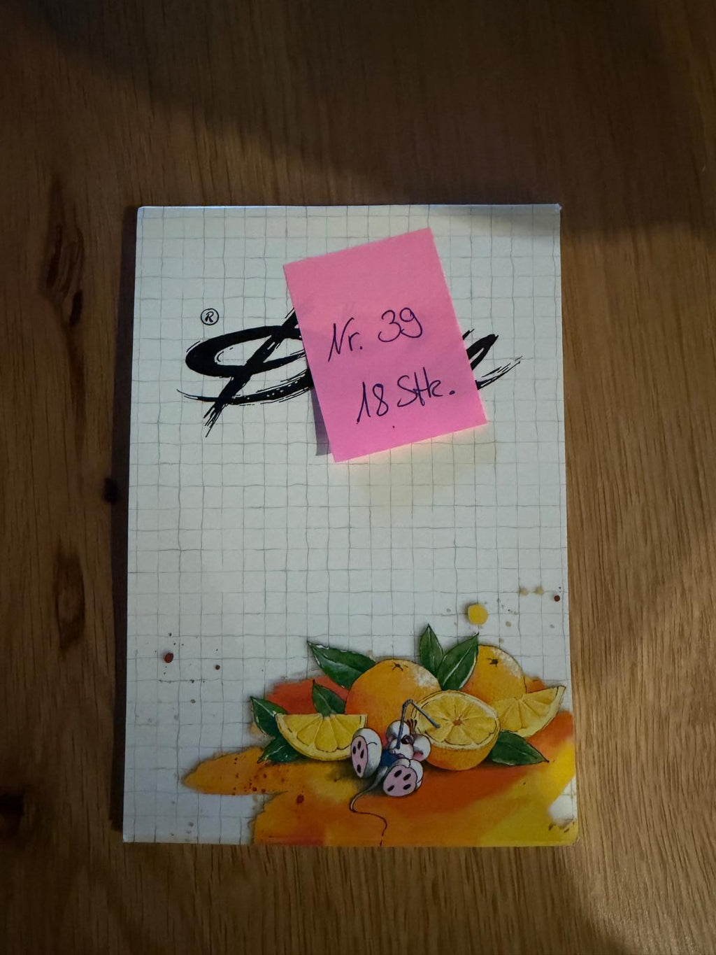 Diddl Block A6 „Orange“ – Vorderseite